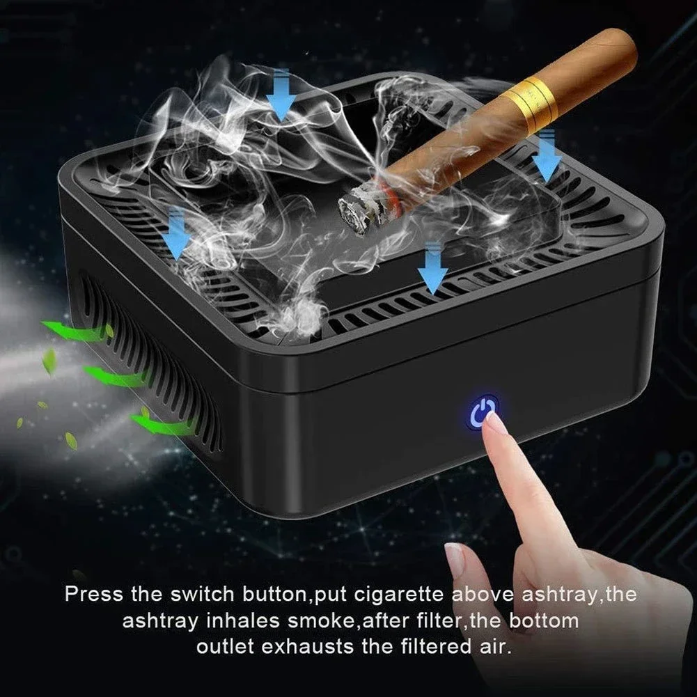 Smart Ashtray Usb Ceramic with Smoking Filter Electric Rechargeable Smoke Vaccum Cleaner Air Purifier Car Anti Smell Ash Tray