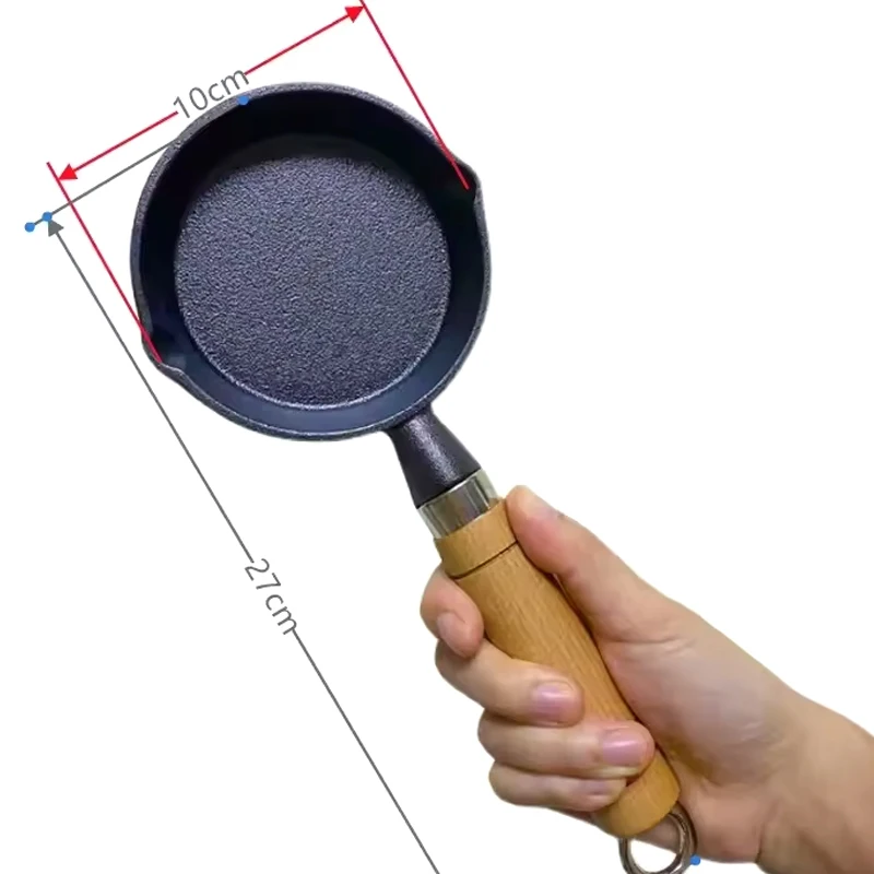 Mini Gietijzeren Koekenpan Antiaanbaklaag Omelet Pan Draagbare Kleine Koekenpan Koekenpan Met Dubbele Druppelspoiten Voor Kachel Oven
