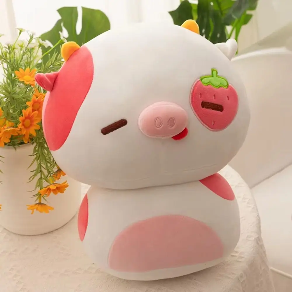 かわいいふわふわイチゴ牛豚ソフトなだめるようなイチゴ豚20CM漫画ピンクガーリッシュハートかわいい男の子女の子