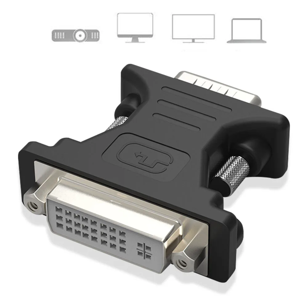 Nowy adapter DVI męski na VGA męski DVI-D 24 + 1 DVI-I 24 + 5 podwójny konwerter adaptera