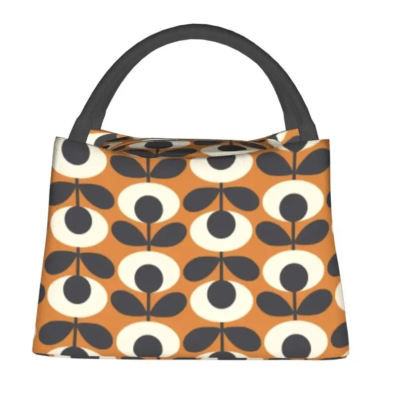 Orla kiely-生地の断熱ランチバッグ,女性のおしっこ,スカンジナビアの幾何学的,再利用可能なランチコンテナ,食事用の収納ボックス