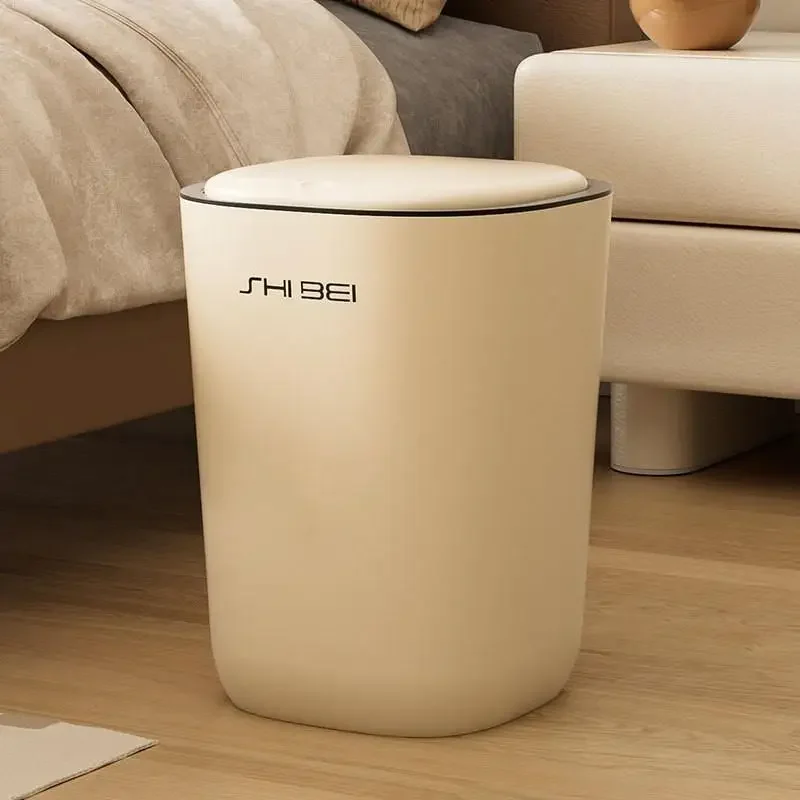 Large Capacity New 2024 Model Household Garbage Can For Living Room Bathroom Kitchen With Lid And Compressor Function Paper Tras