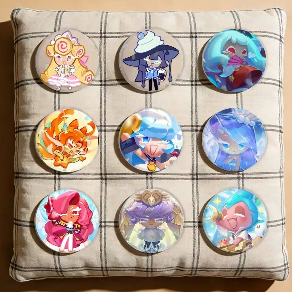 

CookieRunning K-Kingdom Character Laser Badge Creative Pins Brooch for Bag Clothes Hat Decor Gifts Fans Collect