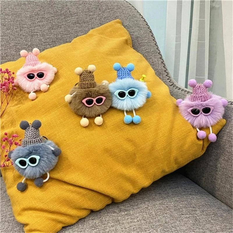 Porte-clés pompon mignon, boules fourrure, porte-clés en peluche, porte-clés pendentif mignon, 15UB