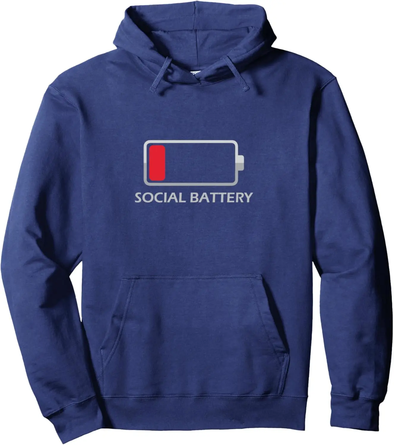 Social Battery Low Funny Hoodie for Introvert People Pullover Hoodie Unisex Autumn Streetwear Tops Women Mens Sweatshirt