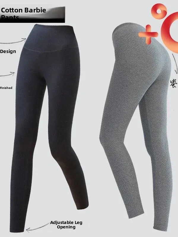 High Waist Fce Lined Yoga Pants Women's Tight Fit Elastic Warm Base Layer Trousers Autumn Winter New Sle Cotton Spandex