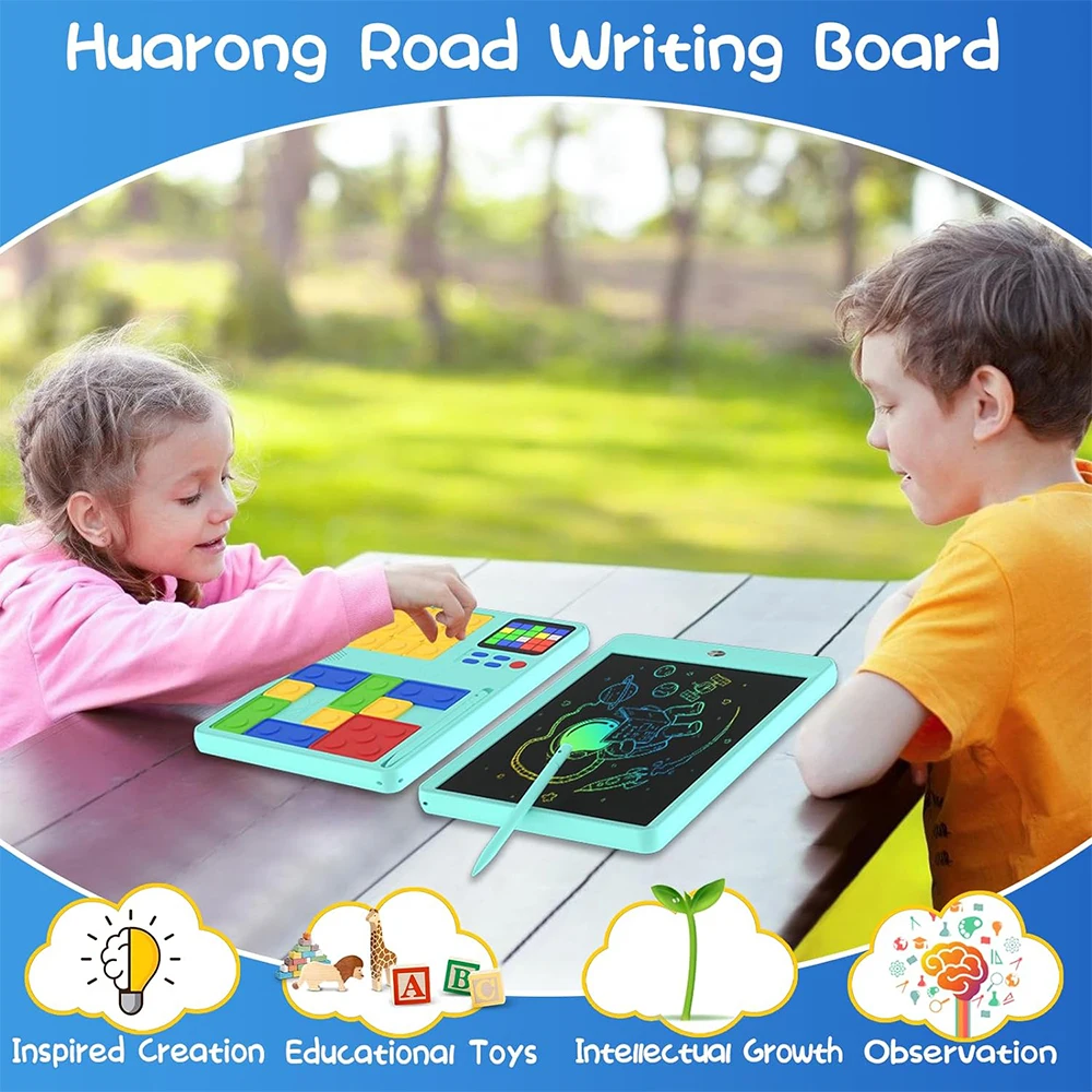 Juego de rompecabezas de tobogán para niños, almohadillas de escritura a mano LCD, tableta de escritura, juguetes 2 en 1, aprendizaje, 10 ", 3 + años, juguetes de dibujo portátiles Montessori