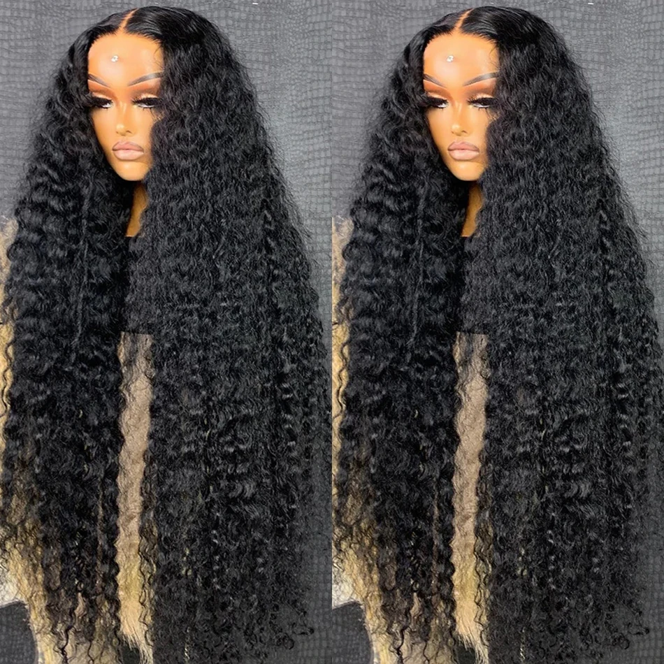 Brazilian Loose Curly 30 40 Inch 13x4 HD Lace Frontal Human Hair Wig Deep Wave 220% 5x5 Transparent Lace Closure Wigs For Women