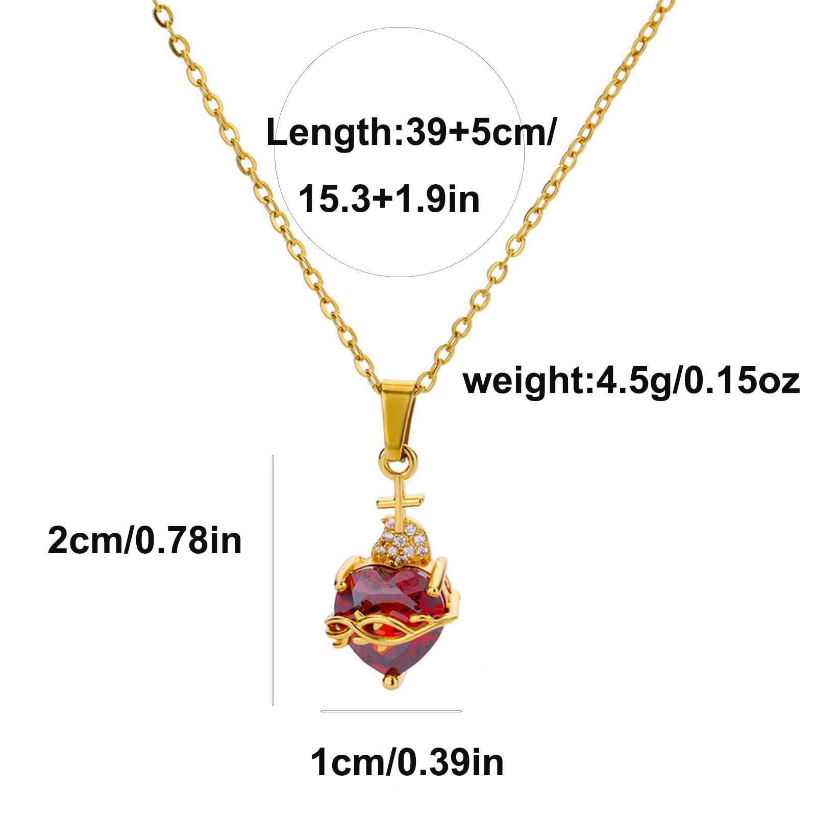 Romantic Wedding Red/Pink Zircon Heart Necklace For Women Sword Go Through Love Choker Crystal Flower Necklaces Y2k Jewelry