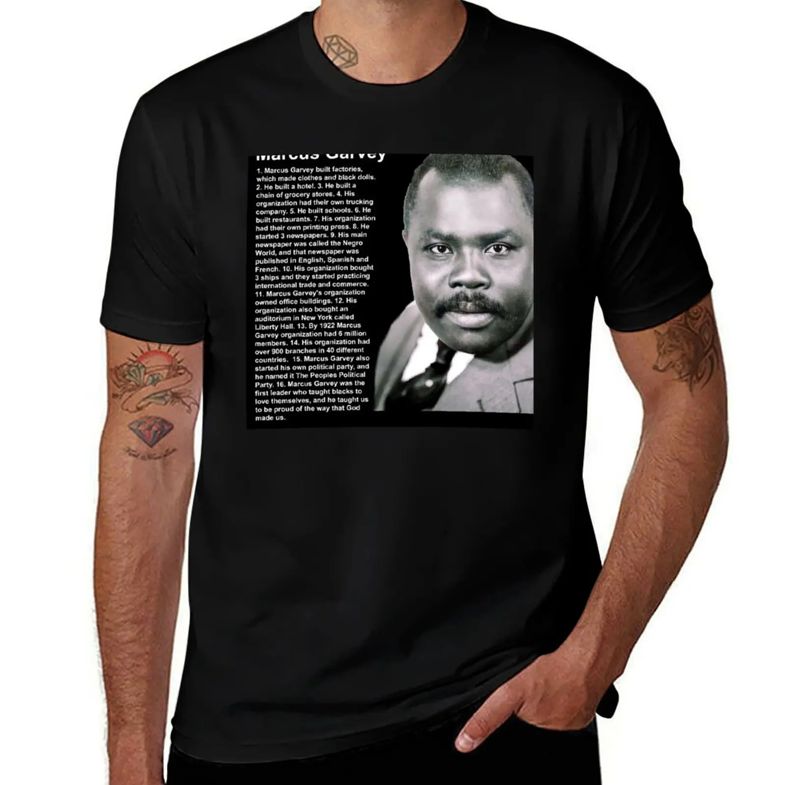 16 Facts About Marcus Garvey T-Shirt Casual Breathable Short Sleeve Top T-Shirt
