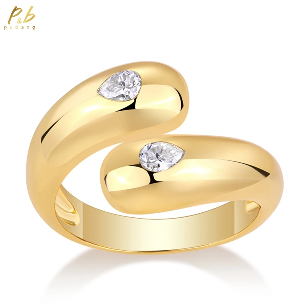 

PuBang Fine Jewelry, твердое серебро 925 пробы 3EX VVS1 D, грушевидная огранка, настоящий муассанит, бриллианты, драгоценные камни, винтажное кольцо для женщин, оптовая продажа