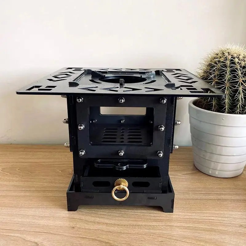 Tea making  roasting , carbon steel stove tea viewing fire on all sides