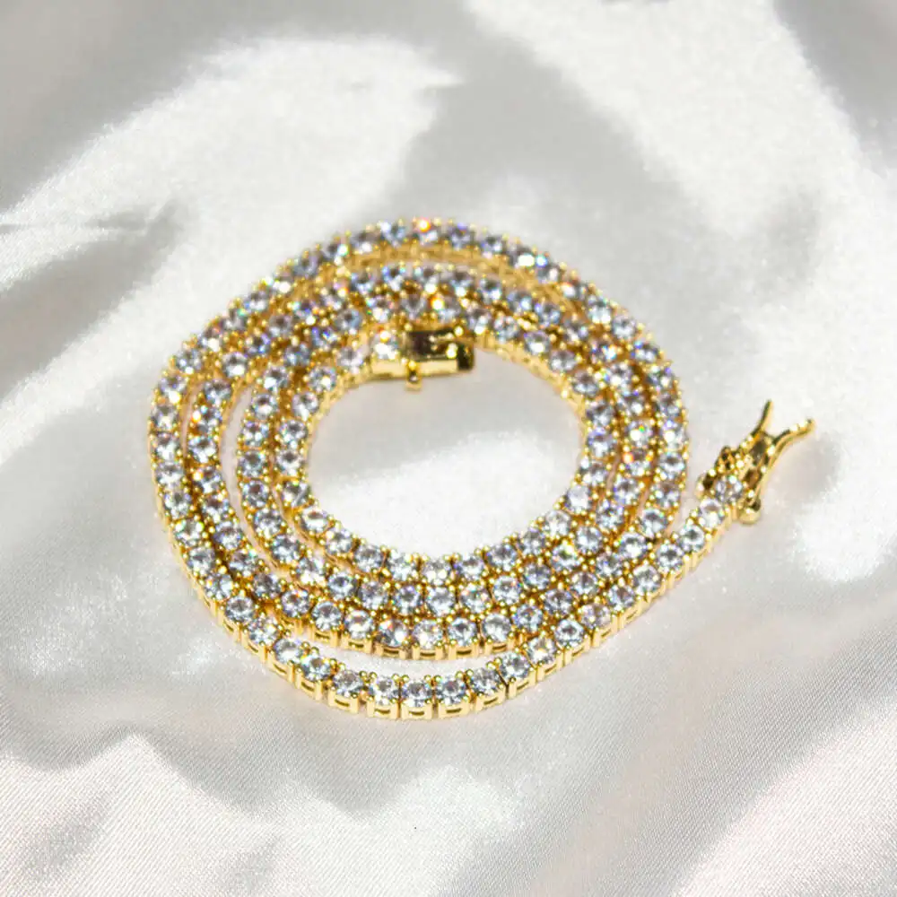 Luxury 4mm Shiny Hip Hop Jewelry Iced Out Gold Clustered Baguette Cut Vvs Moissanite Diamond Chain Tennis Bracelet.