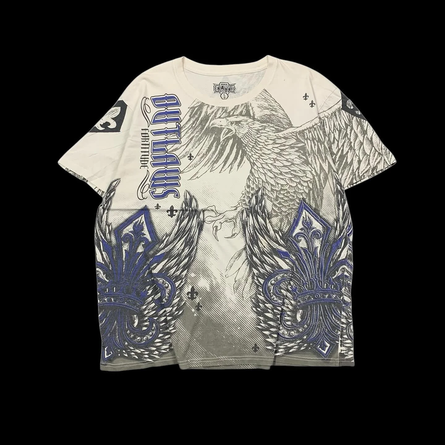 

MMA Cotton T-Shirt Eagle Wings Graffiti Print American Street Vintage Hip Hop Graphic Tee Men Casual Streetwear Fashion Style