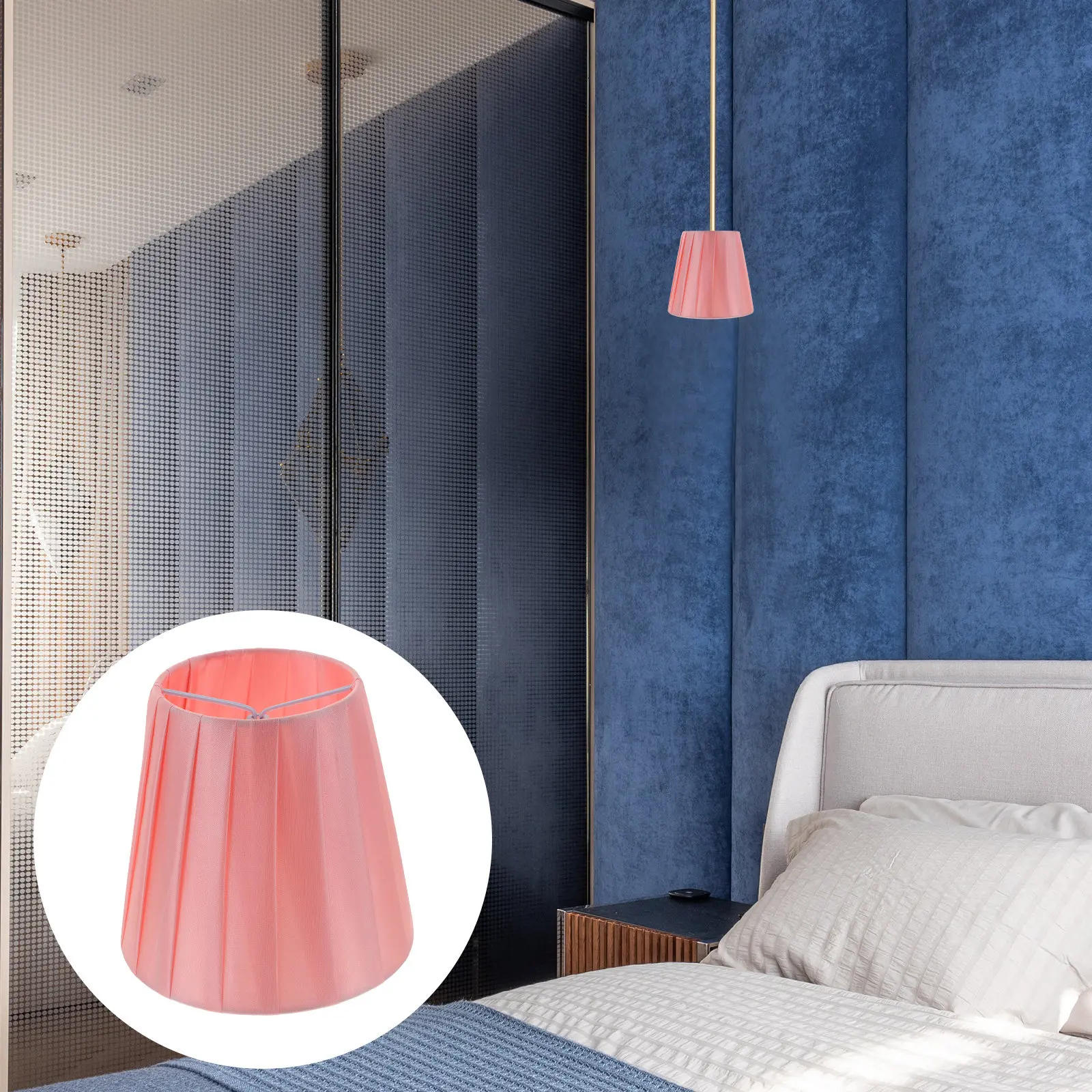 2Pcs Clip on Lamp Shade Pleated Cloth Lampshade Suitable for Desktop Floor Bedside Lamps Dust Protection Elegant Simple Design