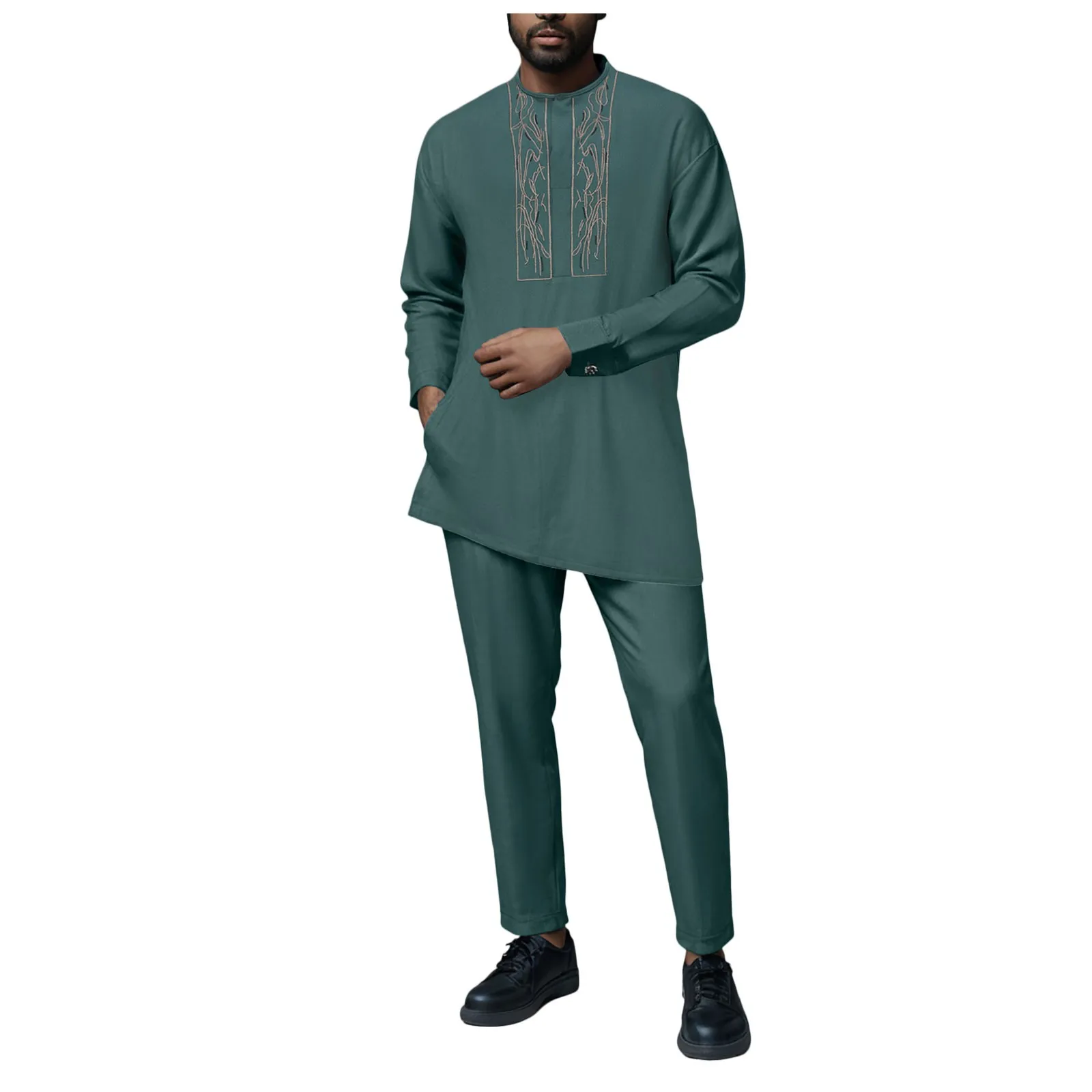 

Slim Fit Suit Mens Shirts Sets Button Down Shirt Shorts 2 Piece Outfits Pants Fit Suit