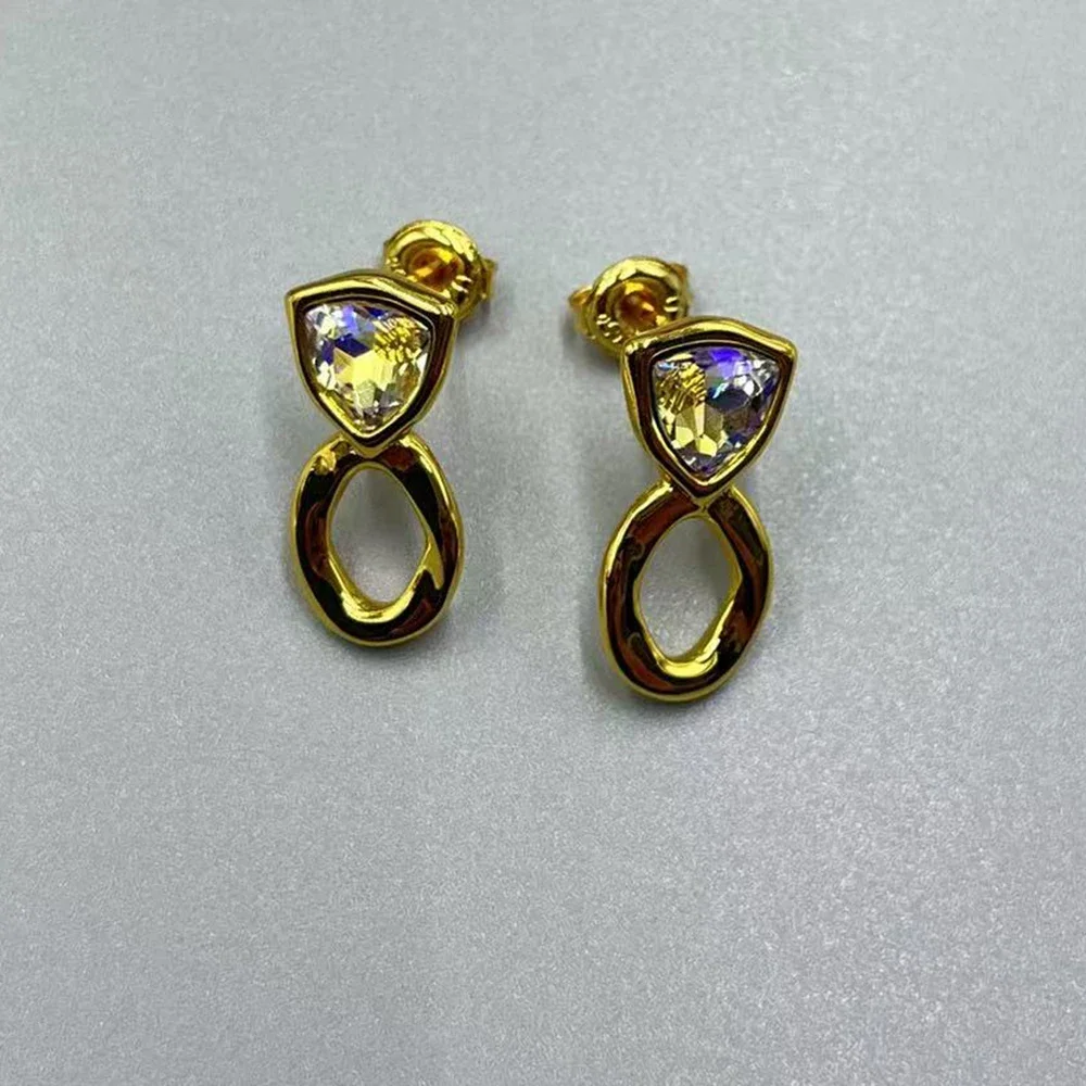 2025 Summer New Ladies' Style Golden Triangle Earrings Women's Accessories Romantic Jewelry Gifts