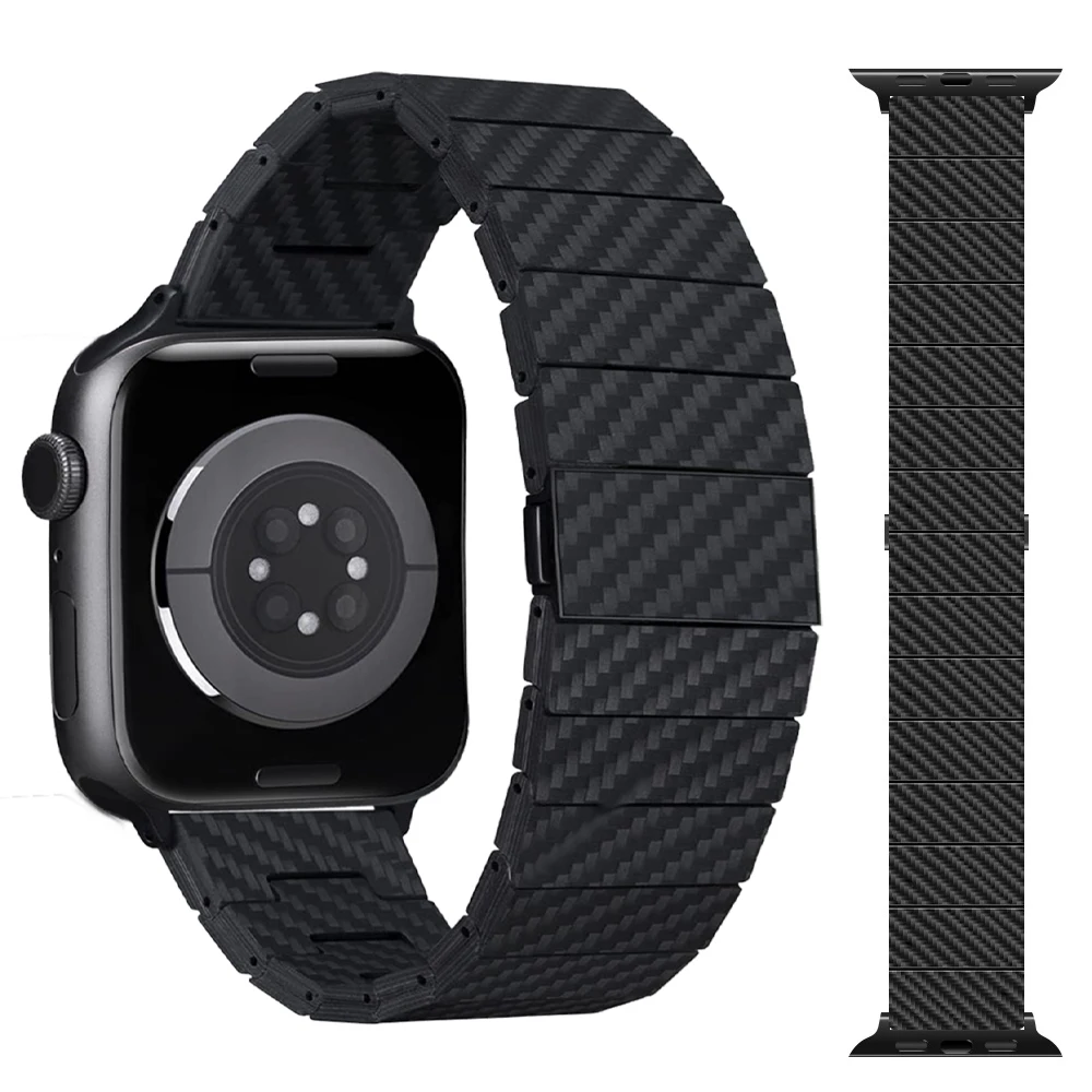 

Carbon Fiber Strap For Apple Watch Band 45mm 44mm 42mm 41mm 40mm Link Bracelet correa iWatch Series 3 4 5 6 SE 7 8 ultra 49mm