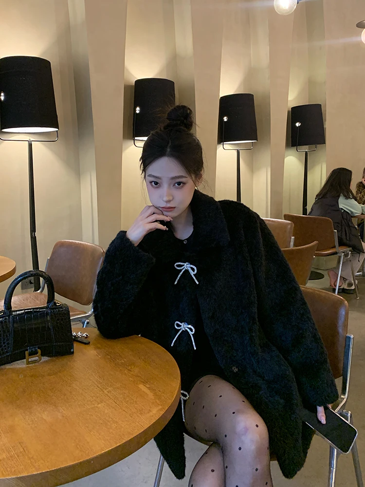 

Lamb Wool Jacket Long Women Sequined Sleeveless Christmas Mysterious Millennial Warm Winter Holiday Festive Red Green Gold Girls