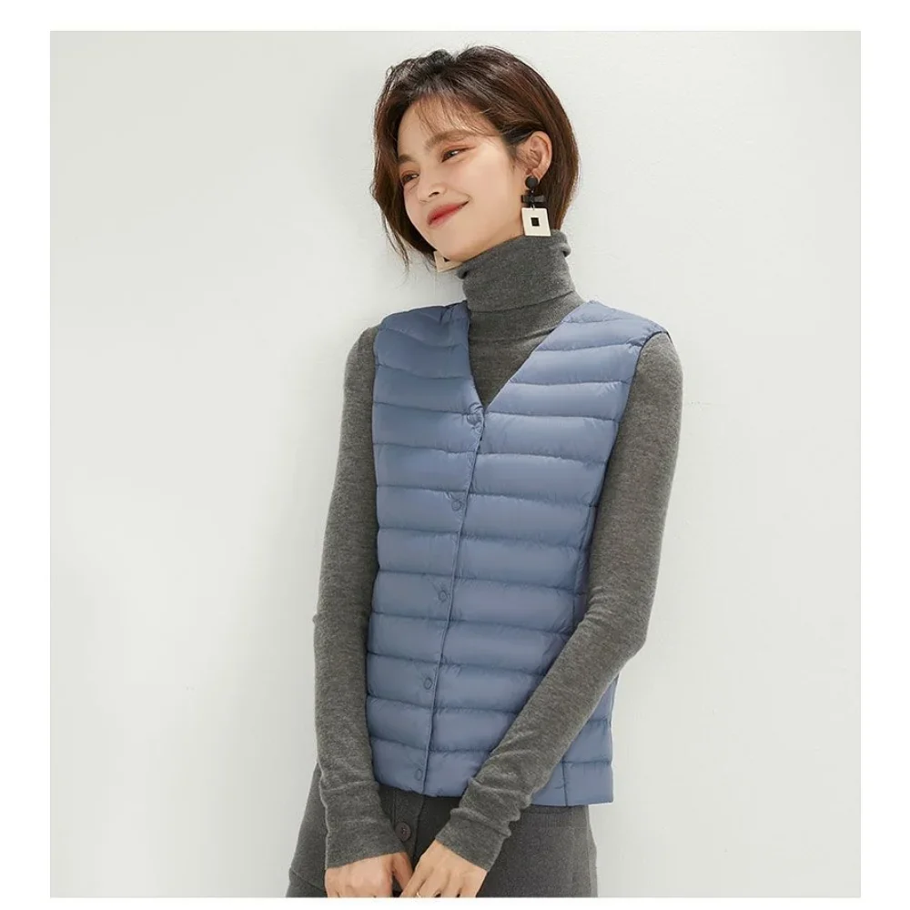 Gilet imbottito senza maniche da donna Gilet ultraleggero da donna Gilet a due vie da donna Fodera invernale senza maniche calda portatile