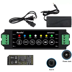 Herdio-adaptador de corriente 24V3A para el hogar, miniamplificador con Bluetooth de 4 vías, Aux, para pared, techo, altavoces de música, EU/US/UK/AU