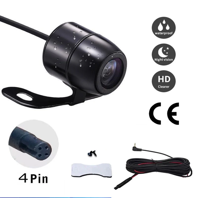 

Car-mounted universal driving recorder pulls back camera butterfly 4-hole HD night vision rear view waterproof.