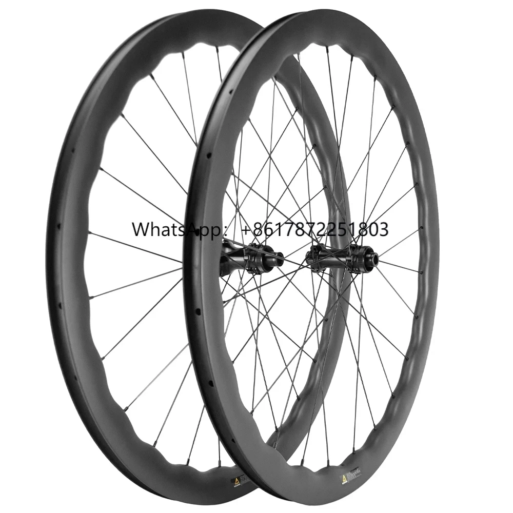 

Ultralight Carbon Bicycle Wheels All Road Wave Rim 35/40/50/55/65mm aero Disc Wheelset 700C Rachet Hub Carbon Rim Tubeless