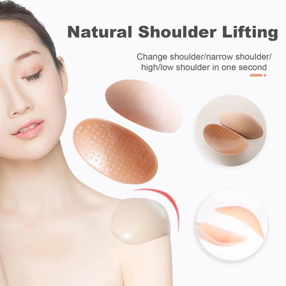 Silicone Women Shoulder Pad 3D Self Adhesive Sweat-proof Curves Anti-Slip Sponge Shoulder Push-up Pad