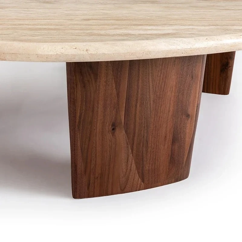Solid wood, travertine, marble, special-shaped coffee table