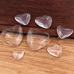High Quality Heart Clear Glass Cabochons Flat Back Transparent Cabochon for DIY Jewelry Making 12mm 16mm 18mm 20mm 23.5mm 25mm