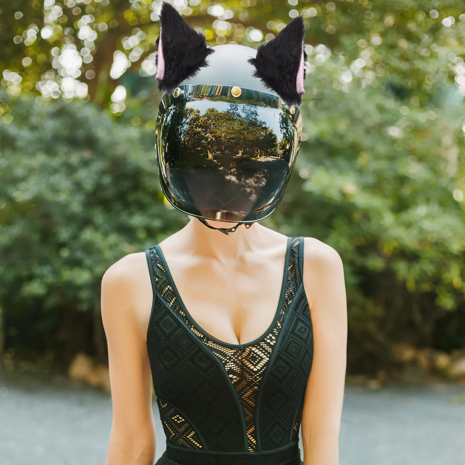 

1Pair Cat Ear Decor Fashionable Animal Ear Ornament for Motorbike Motorcycle Scooter Safety Decoration Accessories