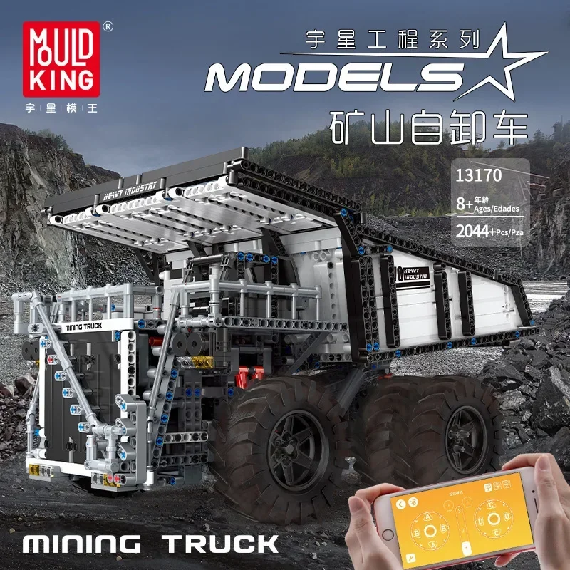 MOULD KING 13170 APP RC High-Tech Car The MOC 29973 Mining Truck T284 Car Model Building Blocks Bricks Kids Christmas Toys Gifts