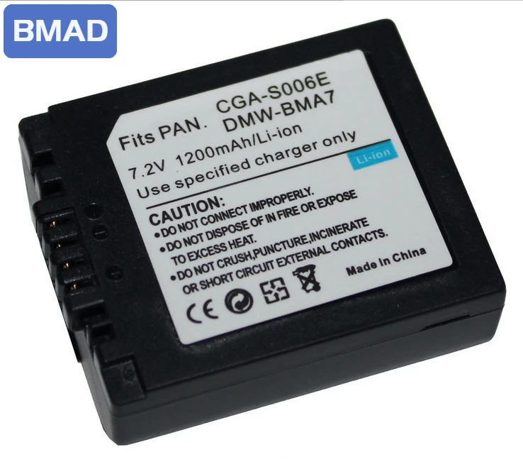 Cga-S006 7.2v 1200mah Lithium Battery Suitable For Panasonic Cga-S006 S006 Dmw-Bma7 Digital Camera Battery Full Decoding