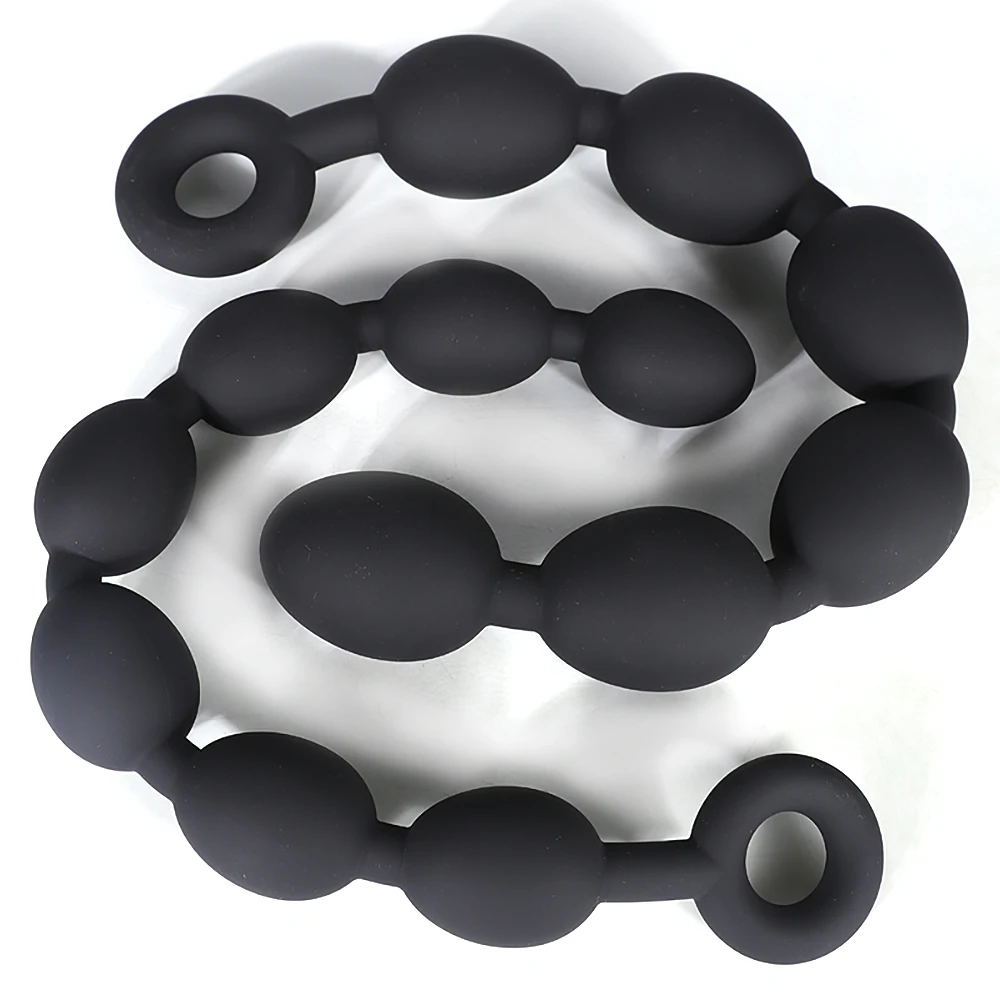 Eggs Shape Pull Beads Prostate Massage Long Deep Butt Anal Plug Liquid Medical Silicone Ovipositor Fun Sexual Toys For Men/Women