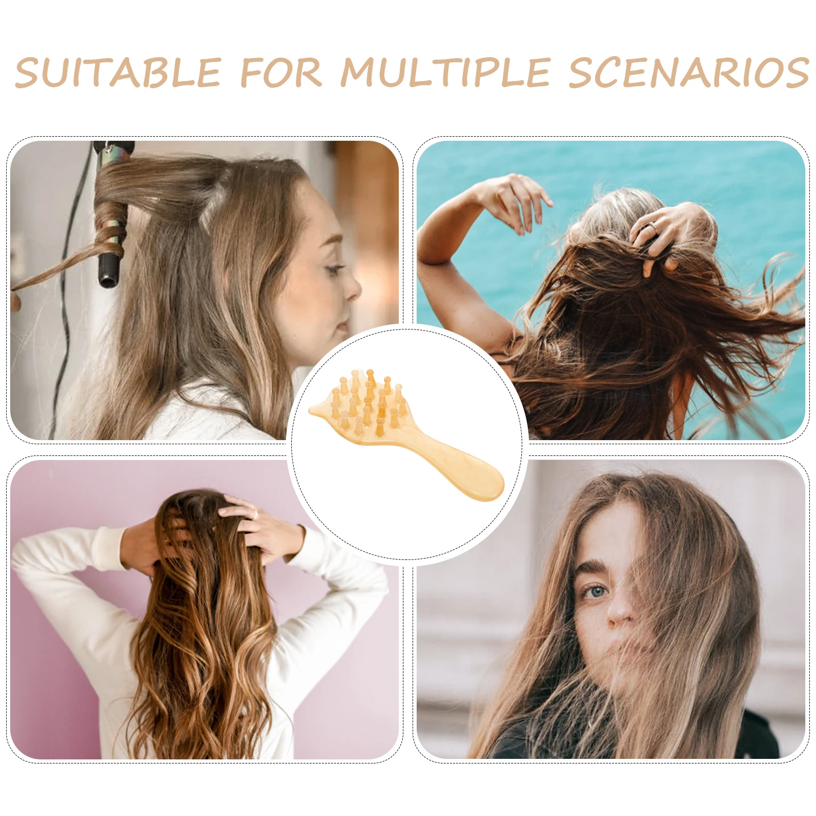 

Massage Comb Resin Women Meridian Scalp Massager Shampoo Brush Manual Small Hair Tools Daily Use Blood Circulation Pressure