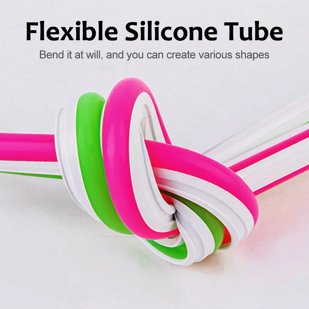 6/8mm FAI DA TE Separato Silicone Neon Striscia Recentemente Gel di Silice Flessibile Morbido Pieghevole Impermeabile IP67 10 Colori Pubblicità Styling Segno