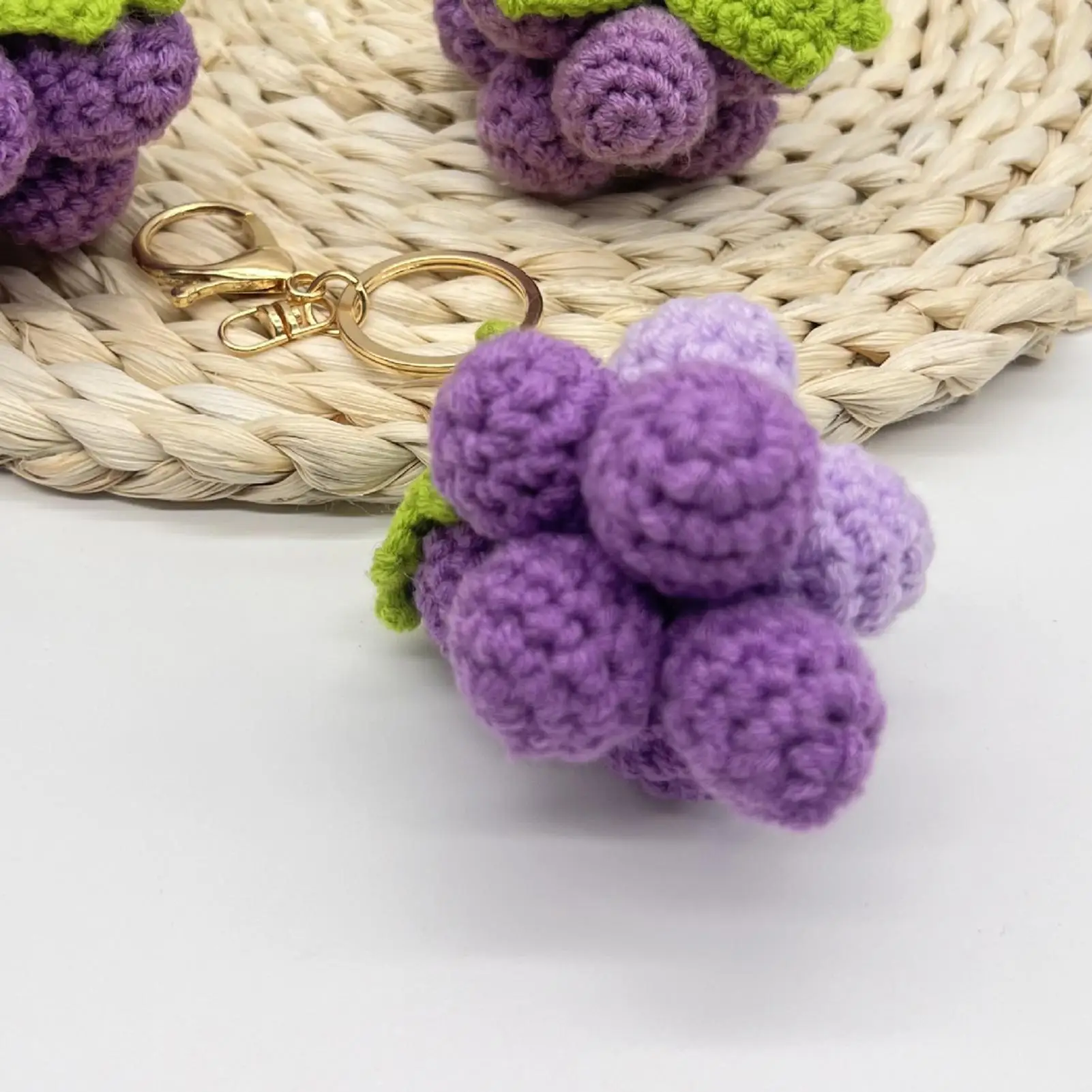 Fruit Bag Charm Cute Handcrafted Crochet Decoration Purse Charm For Handbag Tote Backpack Keychain Car Women Girls
