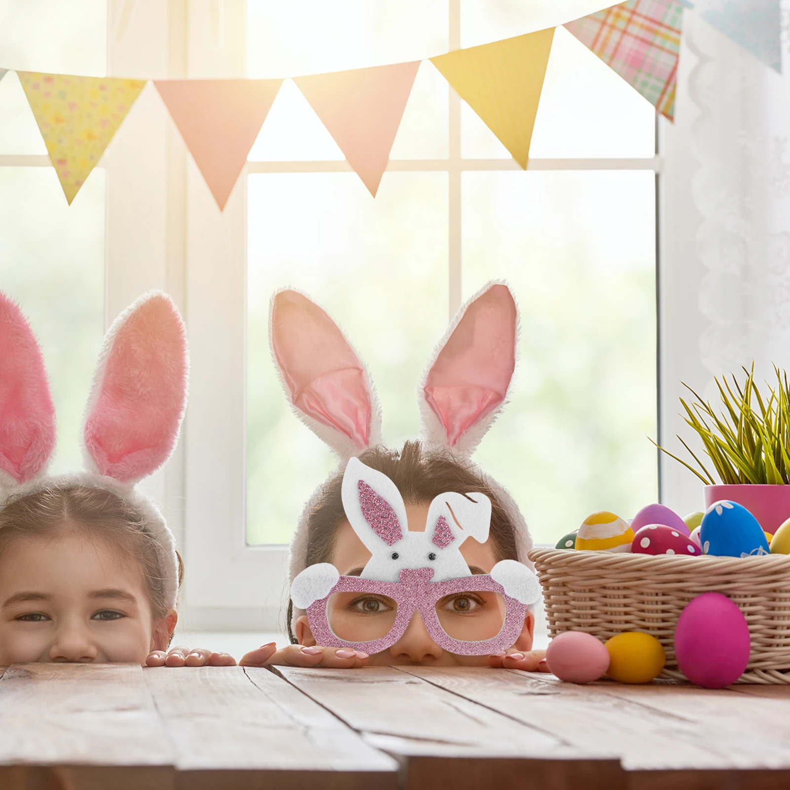 

Easter Bunny Glasses Rabbit Costume Accessories Party Photo Props Themed Supplies Hair Styling Tools Lightweight Comfortable