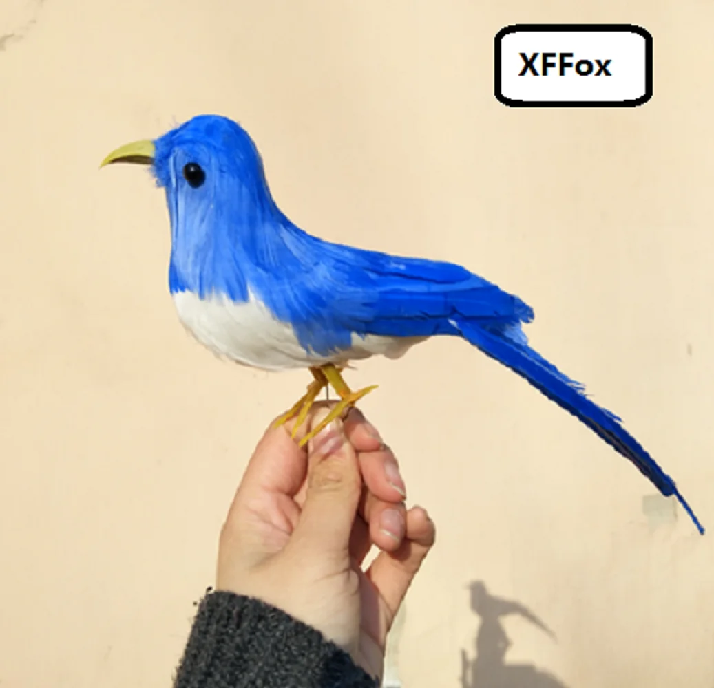 about 16cm Cute Blue Bird Model Simulation Foam & Furs Small Animal Gift