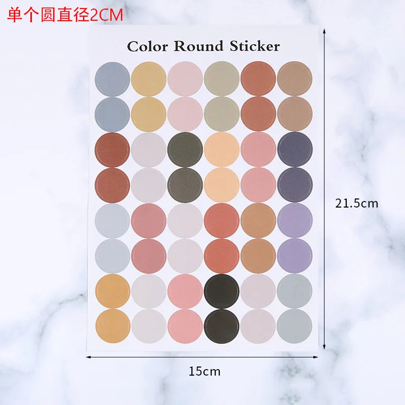 10 Sheets/480Pcs Morandi Round Colored Dot Stickers for Students Teaching Papers, Color Coding Labels for Office and Classroom