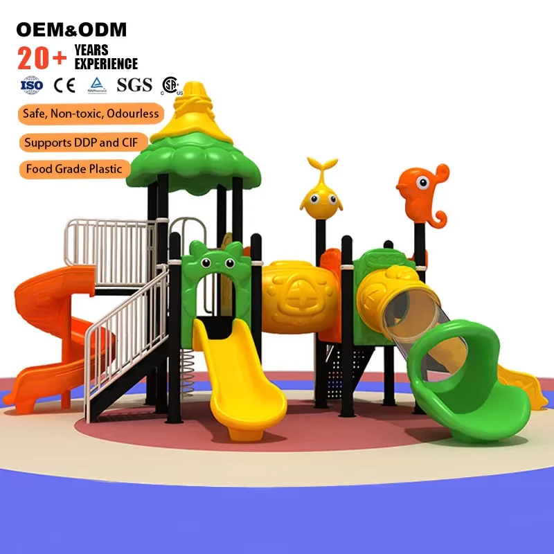 Jungle Themed Outdoor Playground Slide Combo For Preschool Residential Communities Parks And Real Estate Projects