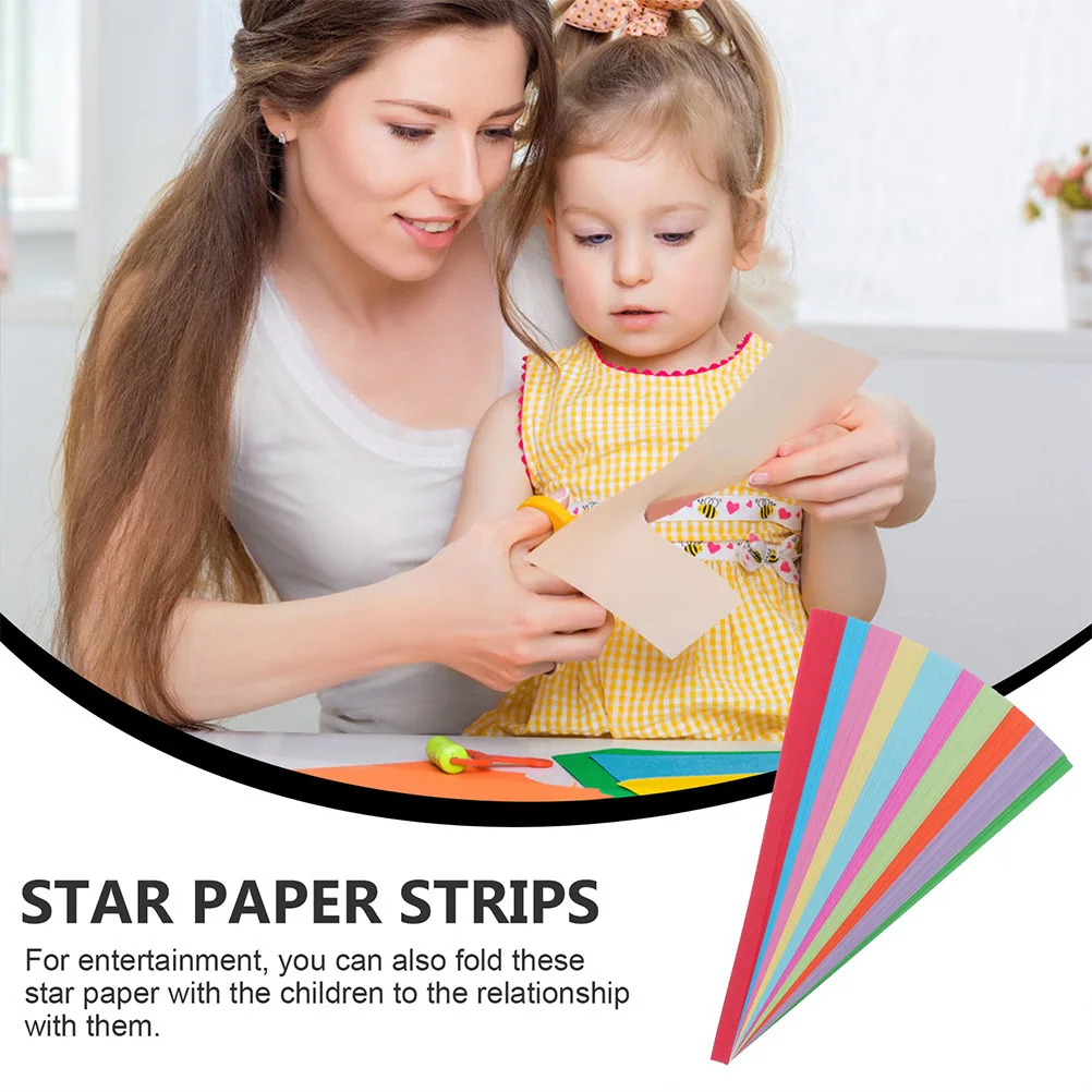 1500Pcs Star Paper Strips Rainbow Origami DIY Craft Paper Strips Share Artworks Enjoy Times Rainbow Origami Star Making Supplies
