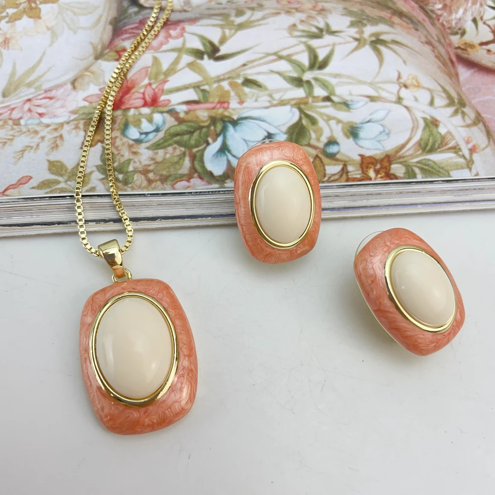 

Последние золотые красочные серьги-подвески с камнем, Дубай, роскошный модный комплект ювелирных изделий для женщин и женщин, комплект серег KY25184