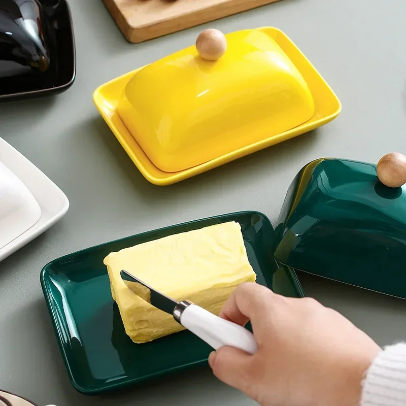 Light Luxury Cheese Storage Case Butter Keep Fresh Box with Lid Butter Dish Multipurpose Home Kitchen Food Container Organizer