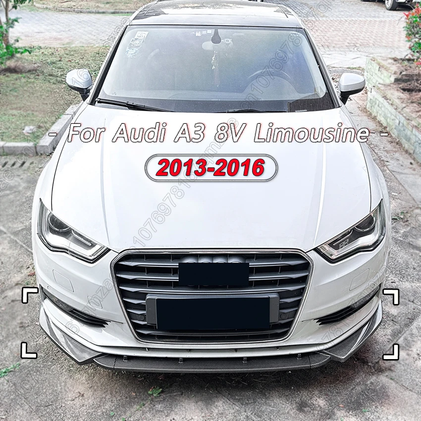 

Front Bumper Spoiler Splitter Lip For Audi A3 8V Limousine Standard Edition 2013-2016 TDI TFSI Gloss Black Body kits Tuning ABS