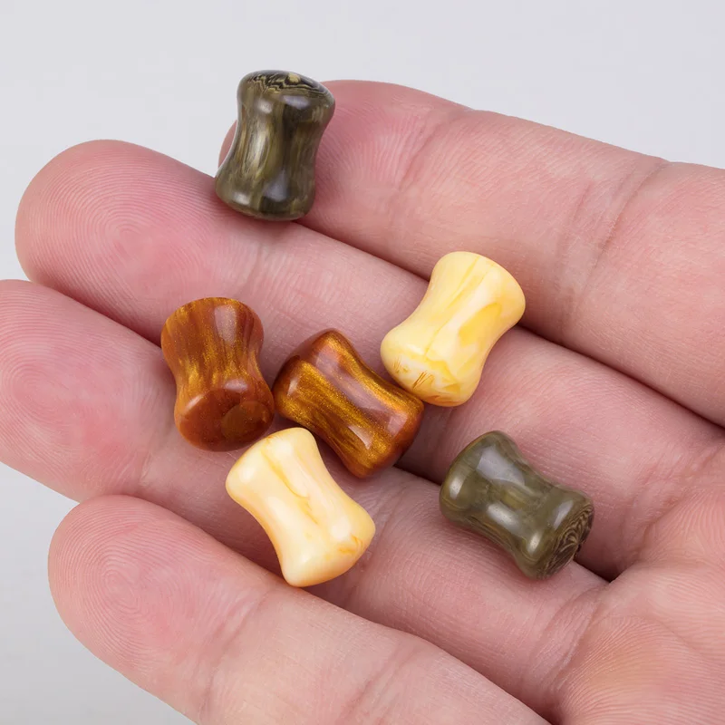 6PCS Resin Ear Plugs Tunnels Ear Gauges Piercing Earrings for Women Men Earlets Ear Flesh Expander Stretcher Body Jewelry 6-20mm