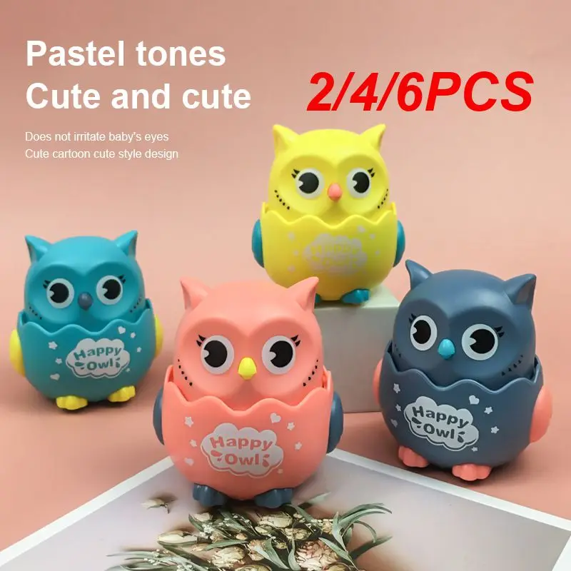 2/4/6PCS Mini Car Model Toy Pull Back Car Owl Dinosaur Snail Duck Return Force Inertial Diecasts Toy Children Birthday Gift