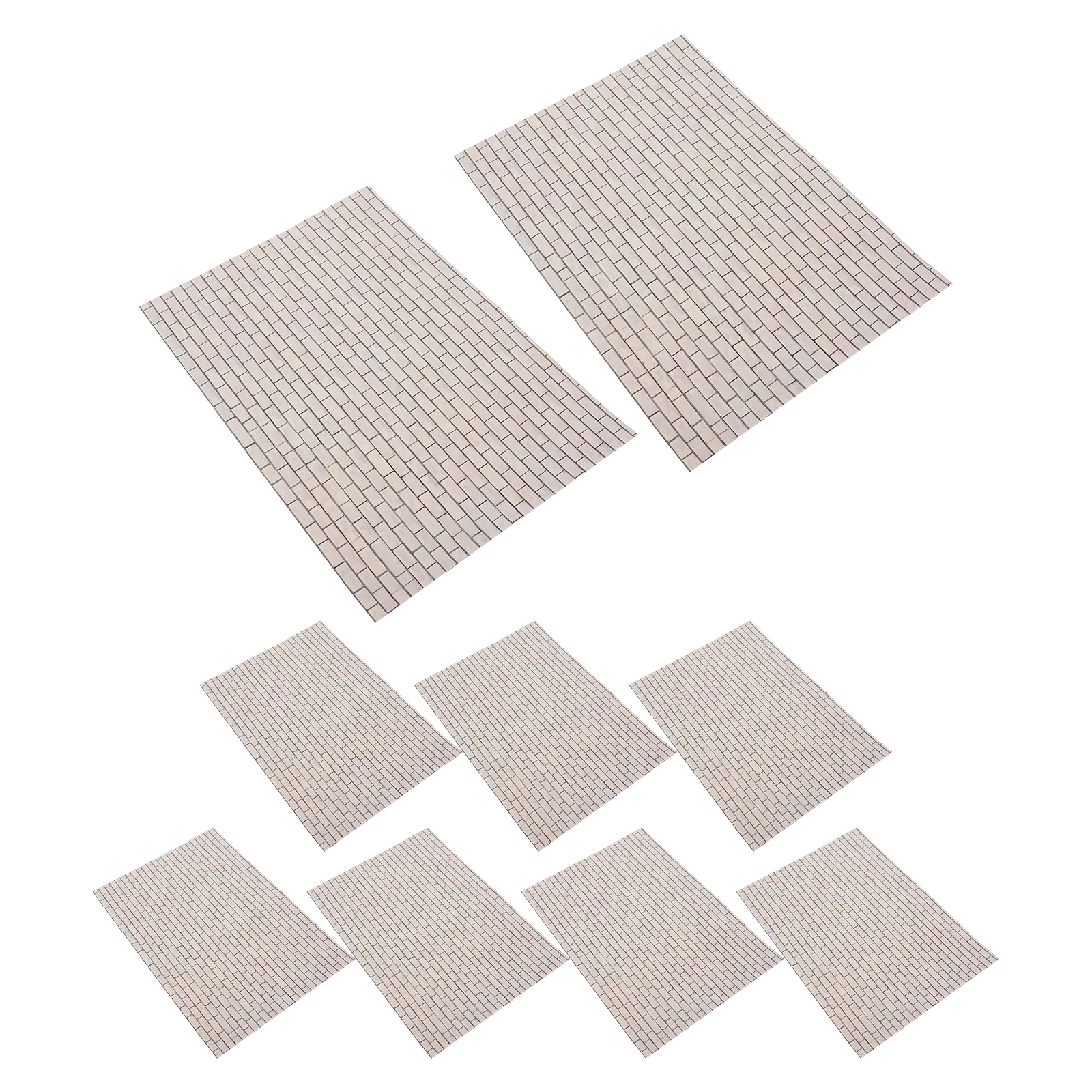 9 Stück selbstklebende Puppenhaus-Tapete zum Abziehen, Miniatur-Wandpaneele im Maßstab 1:12 für Mini-Hauszubehör, DIY-Wandverkleidung