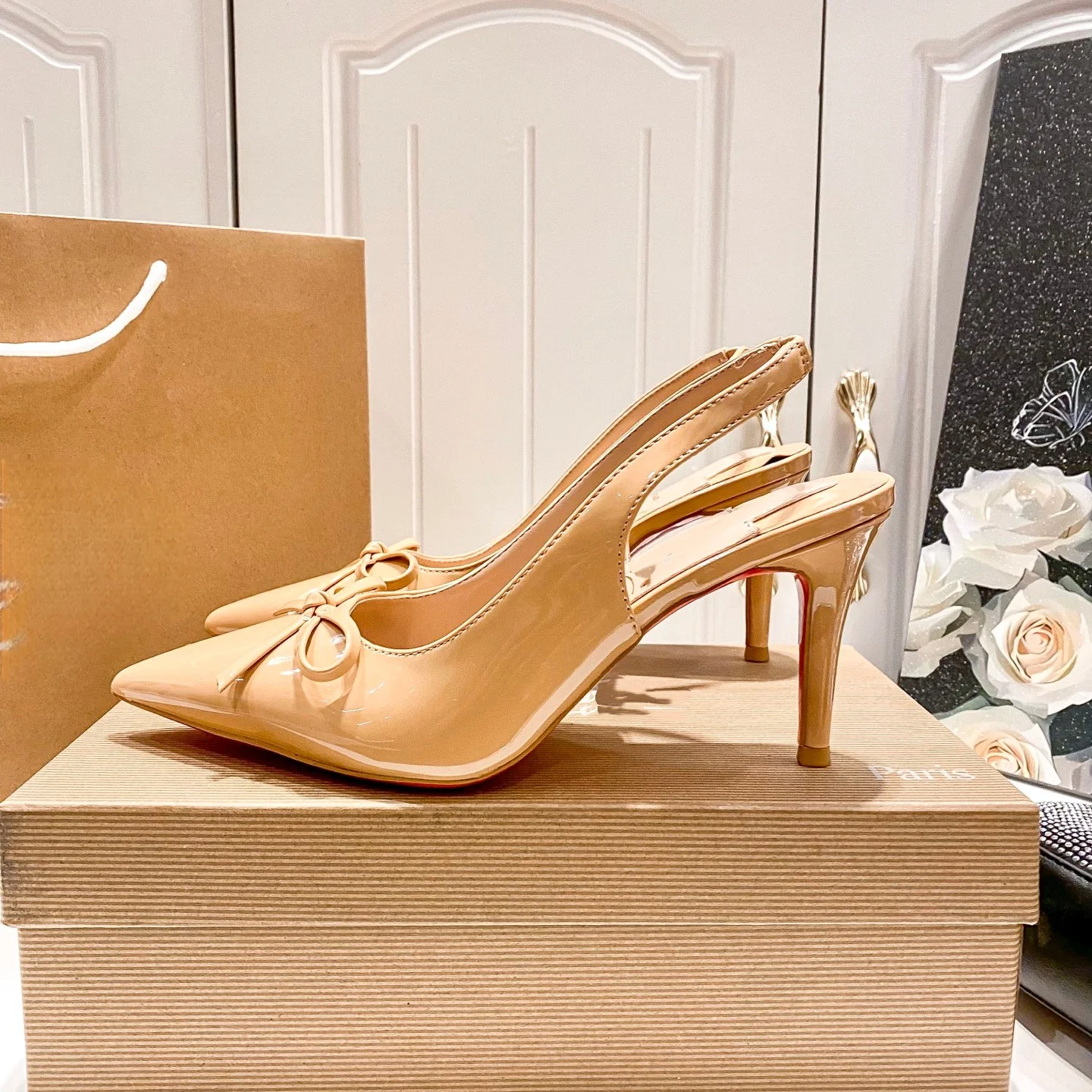 

Heels For women 2025 Trend Leather Luxury Red Bottom High Heels Pointed Toe Stiletto Pumps Elegant Sexy Party Shoes