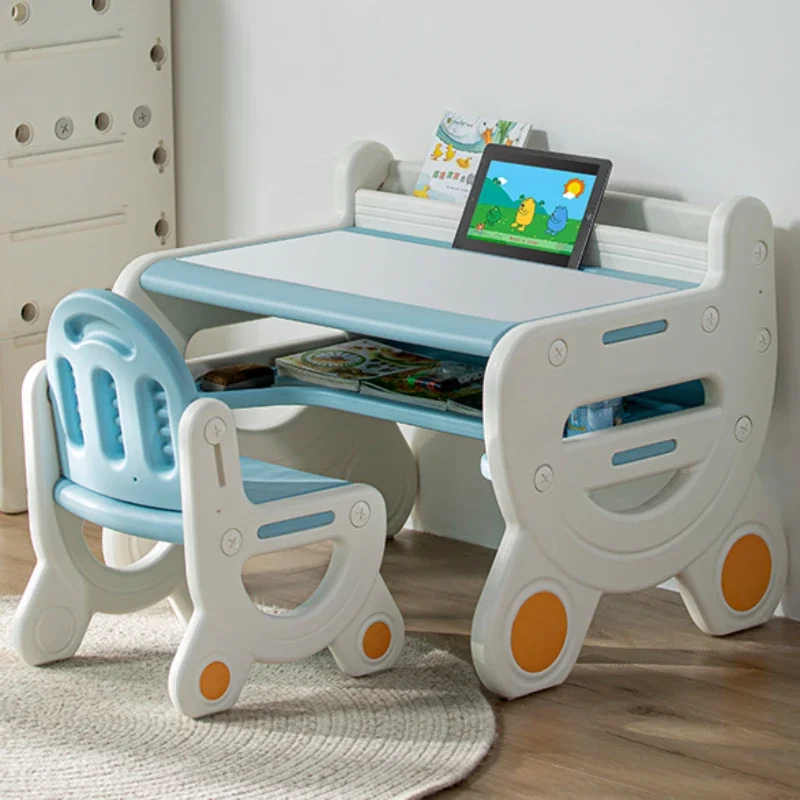 Ensemble de table et chaise pour enfants avec rangement, table d\'artisanat d\'art idéale pour le dessin, la lecture, le bureau de devoirs pour les